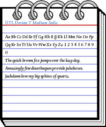 DTL Dorian T Medium Italic Font