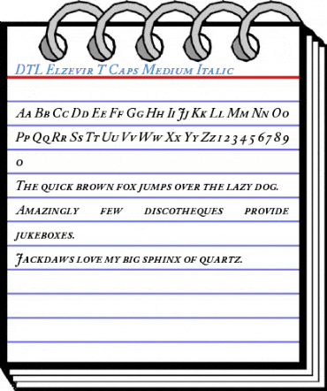 DTL Elzevir T Caps Medium Italic Font