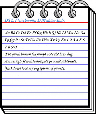 DTL Fleischmann D Medium Italic Font