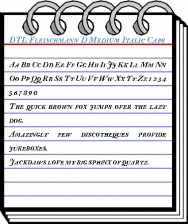 DTL Fleischmann D Medium Italic Caps Font