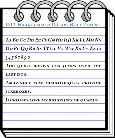 DTL Haarlemmer D Caps Bold Italic Font