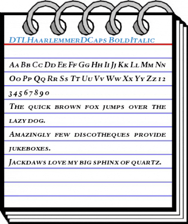 DTLHaarlemmerDCaps BoldItalic Font