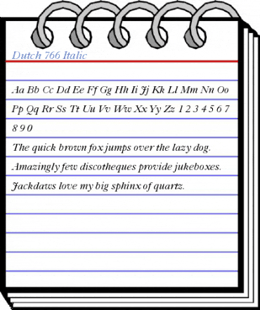 Dutch 766 Italic Font