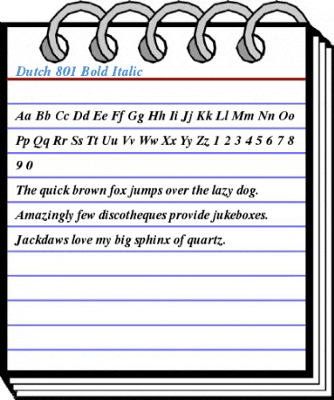 Dutch 801 Bold Italic Font