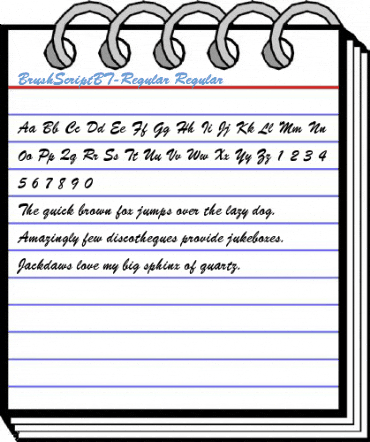 BrushScriptBT-Regular Regular Font
