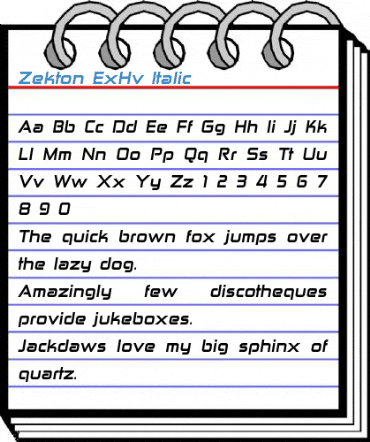 Zekton ExHv Italic Font