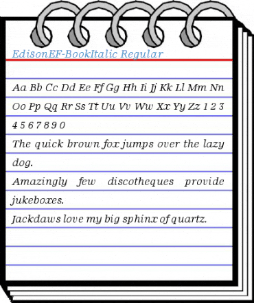 EdisonEF-BookItalic Regular Font