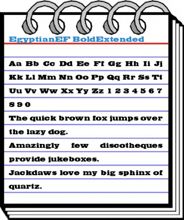 EgyptianEF BoldExtended Font