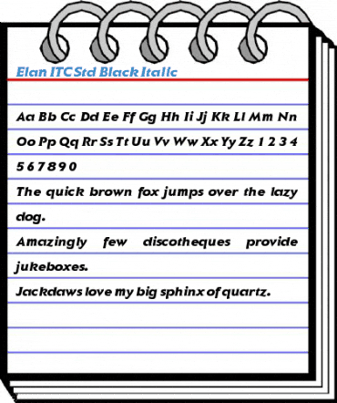 Elan ITC Std Black Italic Font