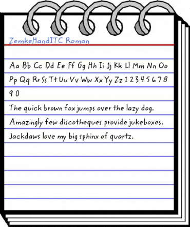 ZemkeHandITC Roman Font