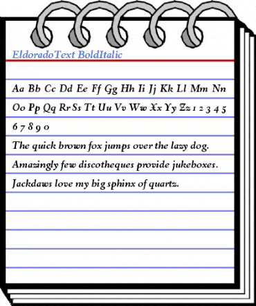 EldoradoText BoldItalic Font