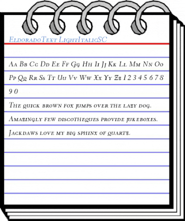 EldoradoText LightItalicSC Font