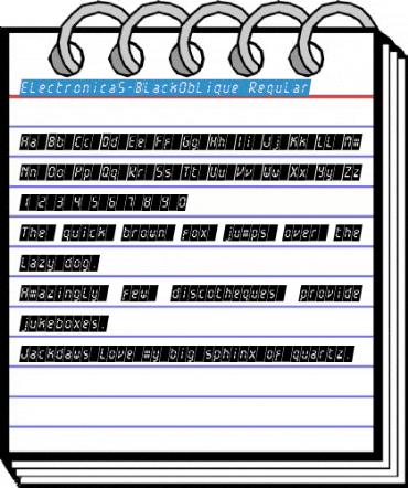 ElectronicaS-BlackOblique Regular Font