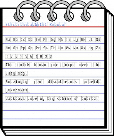ElectronicaWhiteC Regular Font