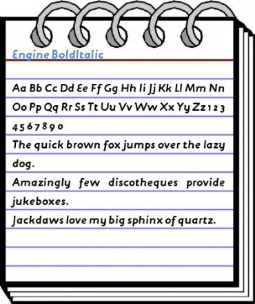 Engine BoldItalic Font