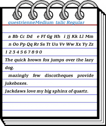 EquestrienneMediumItalic Regular Font