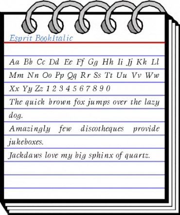 Esprit BookItalic Font