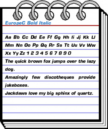 EuropeC Bold Italic Font