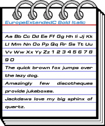 EuropeExtendedC Bold Italic Font