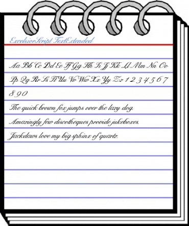 ExcelsiorScript TextExtended Font