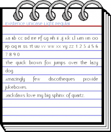 Existence Unicase Light Regular Font