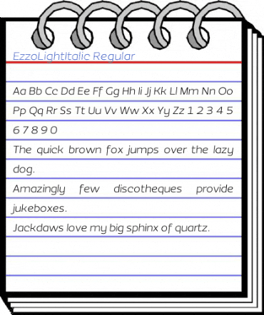 EzzoLightItalic Regular Font