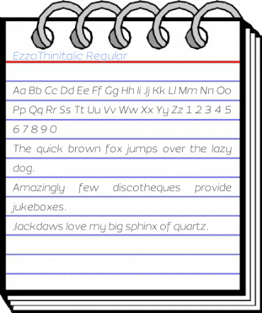 EzzoThinItalic Regular Font