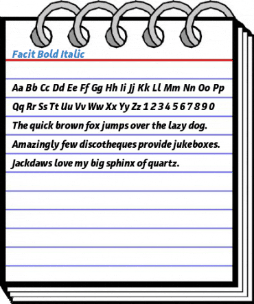 Facit Bold Italic Font