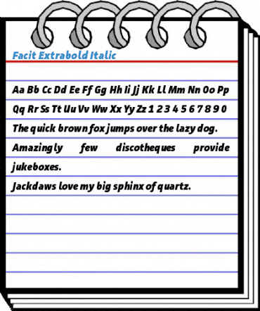 Facit Extrabold Italic Font