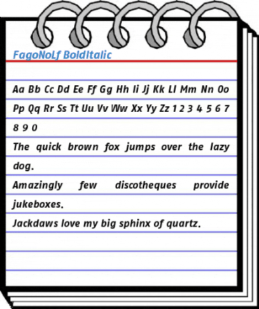 FagoNoLf BoldItalic Font