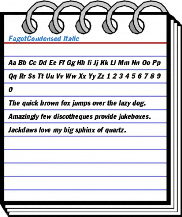 FagotCondensed Italic Font