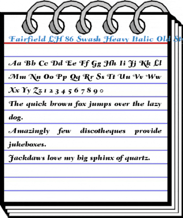 Fairfield LH 86 Swash Heavy Italic Old Style Figures Font