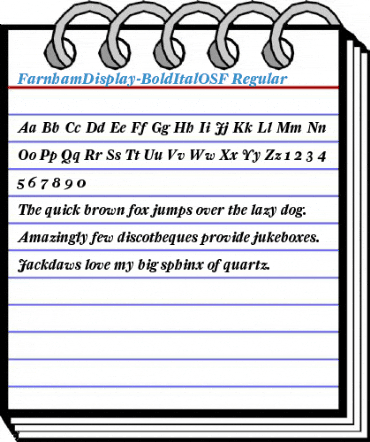 FarnhamDisplay-BoldItalOSF Regular Font