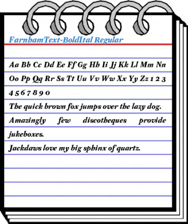 FarnhamText-BoldItal Regular Font
