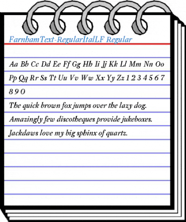 FarnhamText-RegularItalLF Regular Font