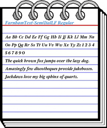 FarnhamText-SemiItalLF Regular Font