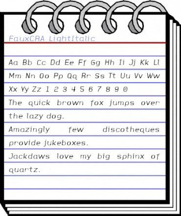 FauxCRA LightItalic Font