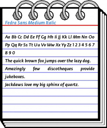 Fedra Sans Medium Italic Font