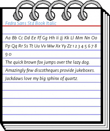Fedra Sans Std Book Italic Font