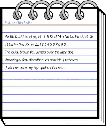 Felthgothic Italic Font