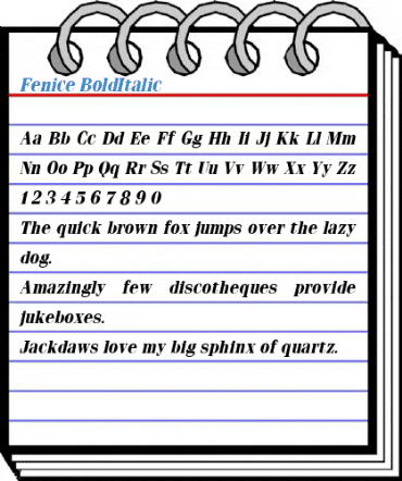 Fenice BoldItalic Font