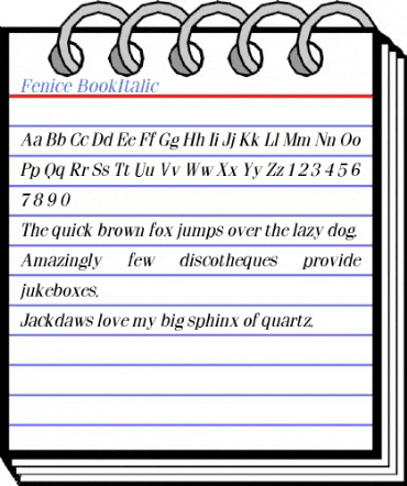 Fenice BookItalic Font