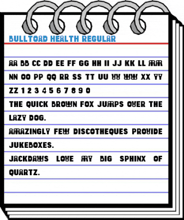 Bulltoad Health Font