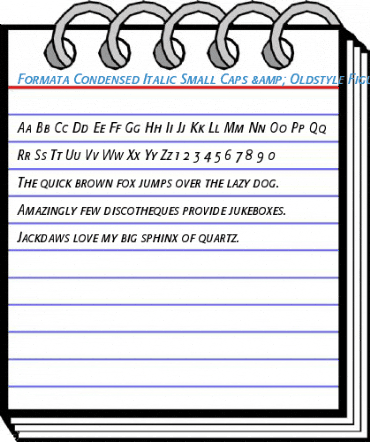 Formata Condensed Italic Small Caps & Oldstyle Figures Font