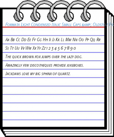 Formata Light Condensed Italic Small Caps & Oldstyle Figures Font