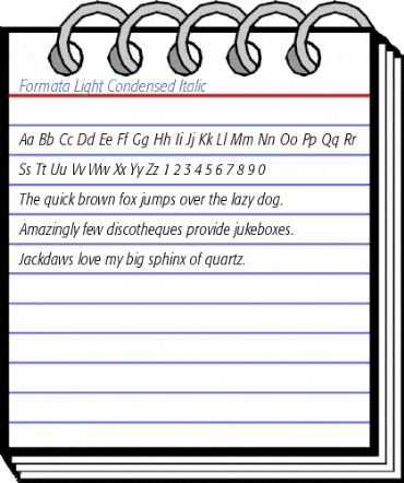 Formata Light Condensed Italic Font