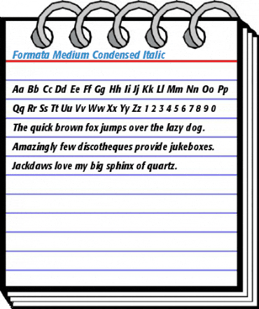 Formata Medium Condensed Italic Font