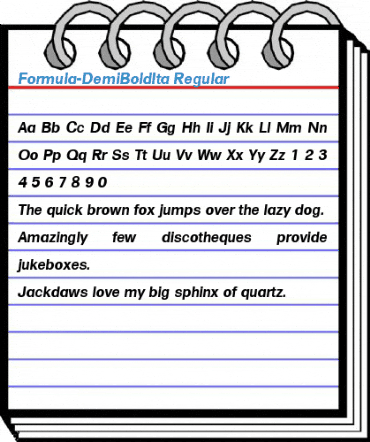 Formula-DemiBoldIta Regular Font