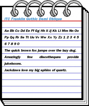 ITC Franklin Gothic Demi Oblique Font