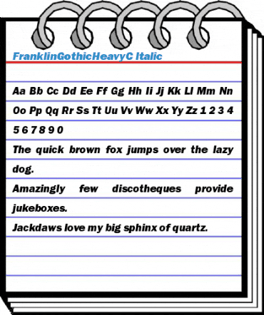 FranklinGothicHeavyC Italic Font